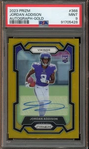 2023 Panini Prizm Jordan Addison #368 Autograph Gold /10 PSA 9 - Bild 1 von 2