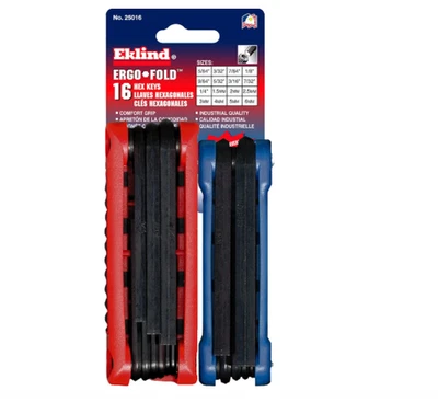 Combo de llave hexagonal plegable EKLIND 25016 Ergo-Fold Allen - pulgadas / mm (2 juegos 16P Foto 1 de 4