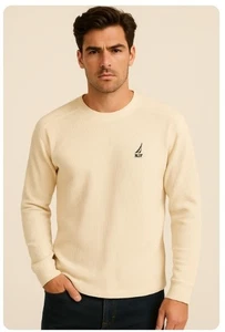 Nautica Jeans Co Sweater Pull Over Crew Neck Pullover Mens SIZE M - Picture 1 of 5