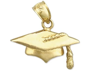 Gorra de graduación de oro 14K con dije de borla - Imagen 1 de 6