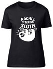 Personalised Sleeping Sloth Fitted Womens Ladies T Shirt