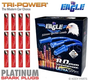 LEADS & PLATINUM PLUGS - for Daimler Double Six 5.3L V12 Series 1,2,3 (7P) TPH - Picture 1 of 2