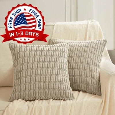 Juego De 2 Fundas De Almohada Decorativas De Estilo Retro Boho Gris Pardo NUEVO. Foto 1 de 4