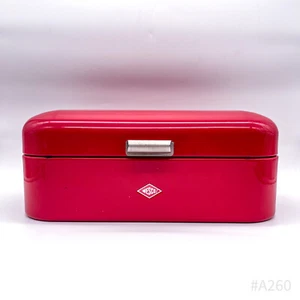 Vintage WESCO Brotkasten Brotbehälter Brotkiste Brotbox Retro | Rot 40x23x15cm - Picture 1 of 12