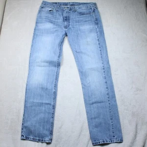 Levi's 514 Jeans Mens 36x34 Blue Straight Leg Zip Fly Distressed Light Wash - Picture 1 of 12