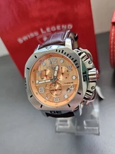 Swiss Legend Scubador Swiss-made Chronograph Champagne Dial Rare - Picture 1 of 13