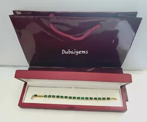 Grün Smaragd Oval Tennisarmband Geschenkidee Brillantes Geschenk verpackt Portofrei - Bild 1 von 1