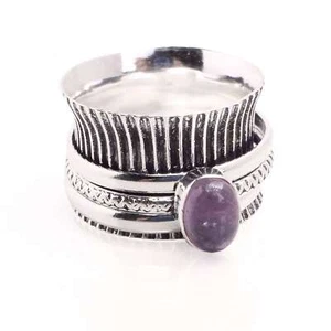 Silver Plated Spinner Ring Handmade Jewerly Gift For Women Size US 6 R-764 - Picture 1 of 3