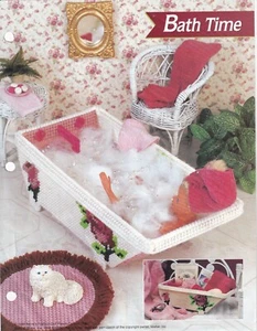 Fashion Doll Plastic Canvas BATH TIME Bathtub Bath Mat PATTERN Instructions - Picture 1 of 4