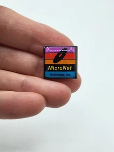 MicroNet Technology Lapel Pin Pinback Distributed Tech Shows tiny - Photo 1/5