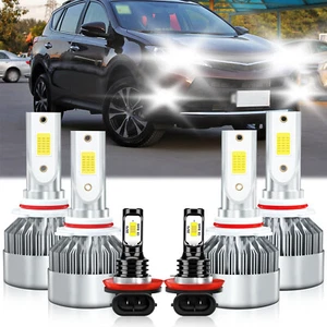 For Toyota RAV4 2013-2015 6x LED Headlight Bulbs +Fog Light High&Low Beam 6000K - Picture 1 of 11