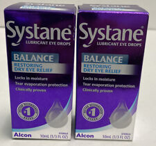 LOT OF 2 Systane Balance Lubricant Eye Drops, Restorative 0.33 OZ Exp25+ #3029