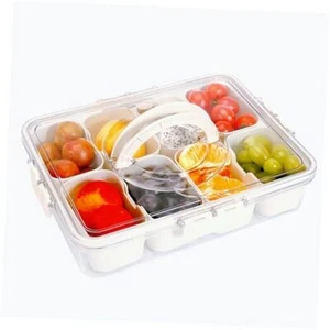 Divided Serving Tray with Lid and Handle - Snackle Box Charcuterie 1 pack - Picture 1 of 7