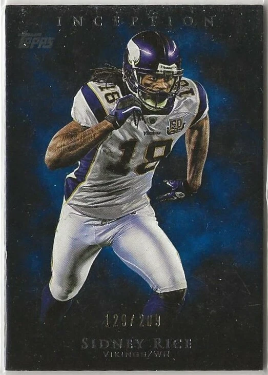 SIDNEY RICE - WR - Vikings - 2011 Topps Inception Blue Card #14  129/209 (5154a) - Image 1 of 1