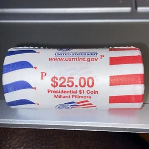2010 - P  MILLARD FILLMORE ROLL OF $25.00 GOLD DOLLAR COINS - Picture 1 of 3