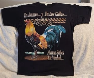 ROOSTER GALLOS FARM MONEY MEXICO BLACK T-SHIRT SHIRT - Picture 1 of 2