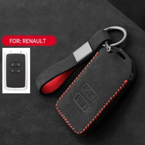 Full Suede Covered Key Fob Remote Protector Holder Cover Case For Renault Koleos - Picture 1 of 7