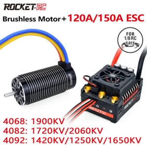Rocket-RC 1250 Brushless Motor 120A 150A ESC Combo for 1/8 RC Monster Truck Car - Picture 1 of 35