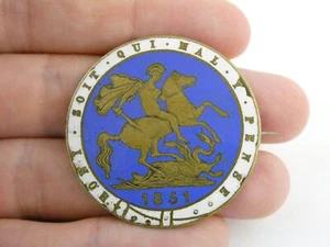 Broche prendedor medalla esmaltada Hijos de San Jorge de colección 13,1 g 1,5 pulgadas de diámetro - Imagen 1 de 13