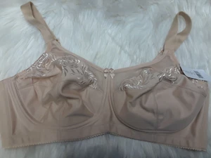 ELILA Embroidered Microfiber SOFT CUP Bra 1301 Nude [size 54A] *New w/Tags - Picture 1 of 6