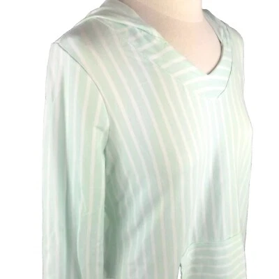 D & Co Active Rayas Verde Menta Capucha Pequeño Bolsillo Playa Verde Como Nuevo Foto 1 de 4