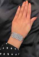 Genuine Irregular Shape Polki Diamond Jewelry 925 Silver Fine Bracelet SS02