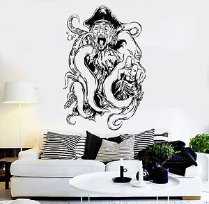 Vinyl Wall Decal Pirate Octopus Tentacles Kraken Ocean Creature Stickers ig3663