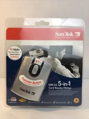 SanDisk Hi-Speed USB 2.0 5-In-1 Card Reader Writer  SDDR-99-A15 New - Image 1 of 4