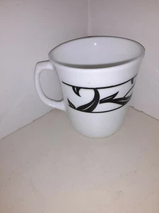 Corelle Black and whiteTea/ Coffee Cup Mug Used by Corning - Picture 1 of 5