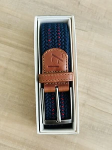 Unisex Hand Made Elastic Belt w/ Italian Leather 100% Made in Colombia SIZE L - Picture 1 of 6