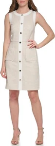 TOMMY HILFIGER Women's Textured Sleeveless Shirtdress size 10 $165 - Picture 1 of 15