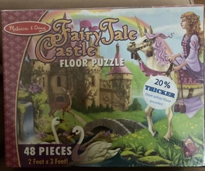 FAIRYTALE CASTLE 2x 3FEET FLOOR PUZZLE 48PCS AGES 3+ PRINCESS/CASTLE/HORSE - Picture 1 of 1