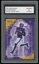 JUSTIN JEFFERSON 2021 PANINI INSTANT MY CITY 1ST GRADED 10 FOOTBALL CARD #MC21