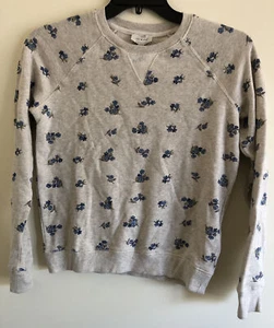 Lucky Brand Women's Allover Embroidered Crew Neck Sweatshirt, Oatmeal, XS - Picture 1 of 5