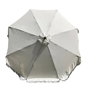 9ft 8 Ribs Replacement Umbrella Canopy w/Fringed Valance (Canopy Only) - Picture 1 of 48