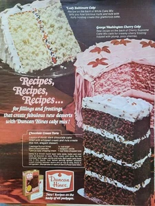 1967 Duncan Hines Cake Mix Chocolate cream torte recipe ad - Picture 1 of 1