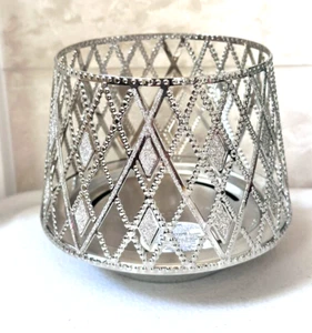 Bath & Body Works GLITTERY ARGYLE Candle Holder Sleeve Rhinestone 3 Wick NEW - Picture 1 of 5