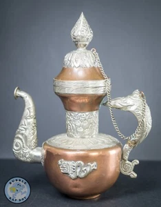 Antique Chinese Tibetan Dragon Bronze/Copper Teapot Interior Designer Decorative - Picture 1 of 10