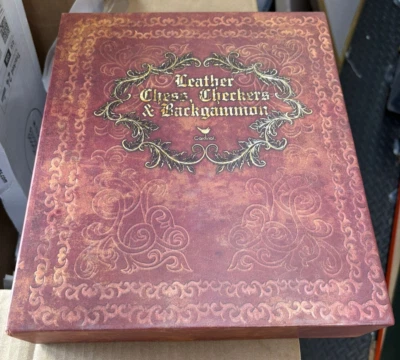 CARDINAL GAMES LEATHER CHESS, CHECKERS & BACKGAMMON BOARD GAME – NEW, NOT SEALED - Image 1 of 4