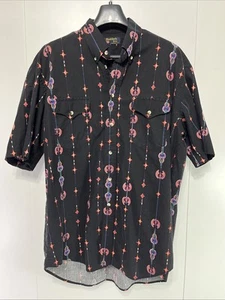 Ruddock Bros Shirt Mens M Aztec Western Wear Cowboy Made In USA Vintage - Picture 1 of 6