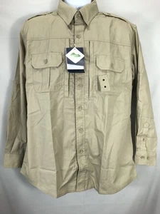 Propper Tactical Shirt Mens Medium R Khaki Long Sleeve Button Zip Up Ripstop - Picture 1 of 23