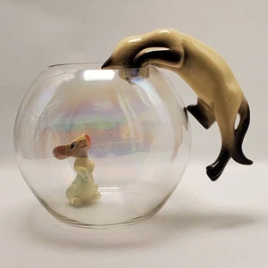 Vintage Cat and Mouse in Bowl 1960s VGC - Picture 1 of 10