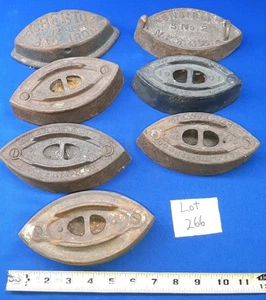 Lote De 7 Antiguos Hierro Fundido Hierro Triste Asbesto Griswold Williams Sensible ++ - Imagen 1 de 10