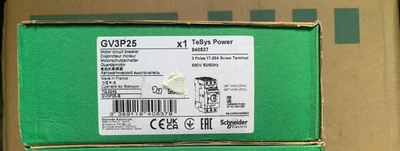 New Schneider Circuit Breaker GV3-P25 GV3P25 Manual Starter 600VAC 40A IEC 7.5HP - Image 1 of 4