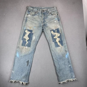 VTG Levis 501 Jeans Mens 30x30 Distressed Patched Paint Selvedge 90s Tag 32x32 - Picture 1 of 14