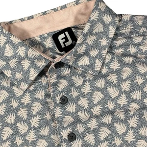 Footjoy Performance Polo Shirt Mens XL All Over Floral Print Stretch Wicking - Picture 1 of 9
