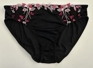 Bragas de Bikini Soma Lace Rose Mary Negro y Rosa Floral Talla 2, Nuevas Con Etiquetas - Imagen 1 de 6