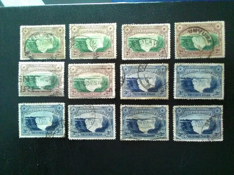 SOUTHERN RHODESIA    USED STAMPS 1935-41 VICTORIA FALLS 2 & 3d  SG35a & 35b. - Image 1 of 1