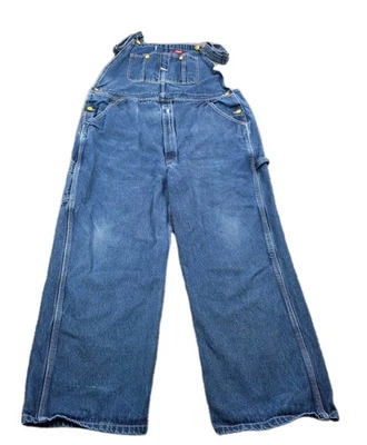Dickies Denim Bib Overalls Mens Blue Workwear Carpenter Utility Pants - Image 1 of 4