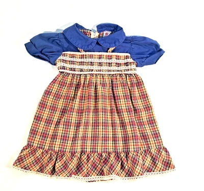 Vestido De Colección Retro Años 60 70 SEARS Niño Niñas Cuadros Talla 4 Foto 1 de 4